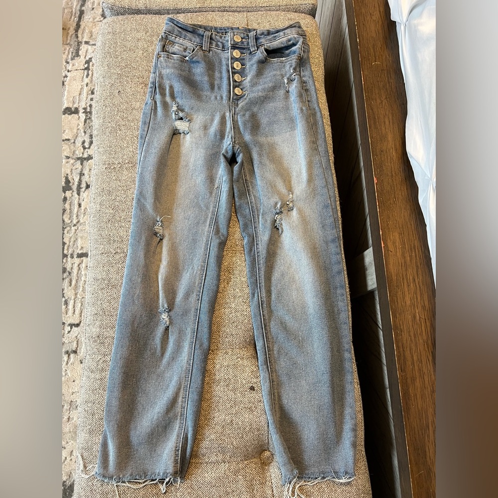 Vanilla Star, ripped, light blue jeans, size 3